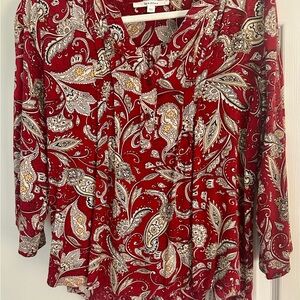 Burgundy Paisley Blouse